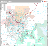 Greater Las Vegas Wall Map Premium Style